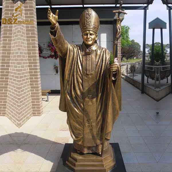 Outdoor Life Size Bronze Pope John Paul ii Sculpture